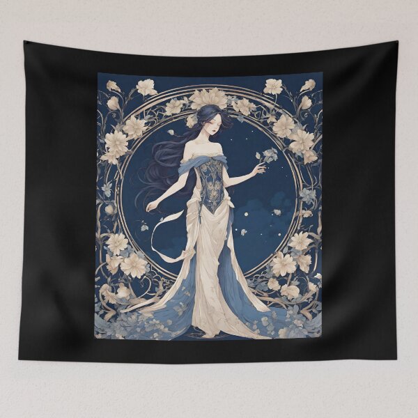 Item preview, Emilie - Timeless elegance: Mucha-inspired beauty in shades of blue designed and sold by BPMagic.