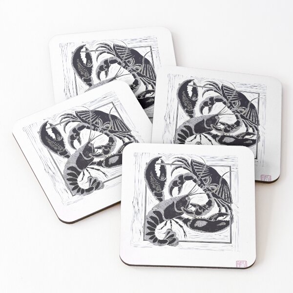 Item preview, ‘Clash of the Crustaceans’ original Linoprint design designed and sold by Aisling McWilliam.