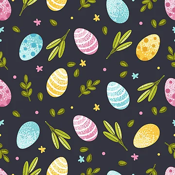 Artwork thumbnail, Easter Egg Pattern by RabbitHeartArt
