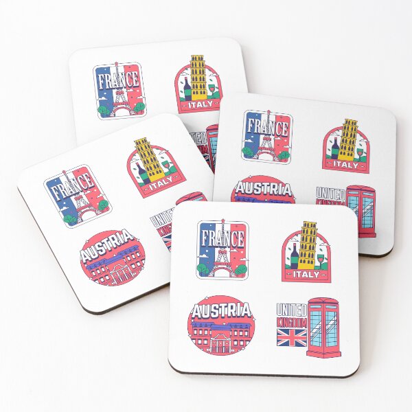Item preview, stamps from 4 European destinations designed and sold by huape.