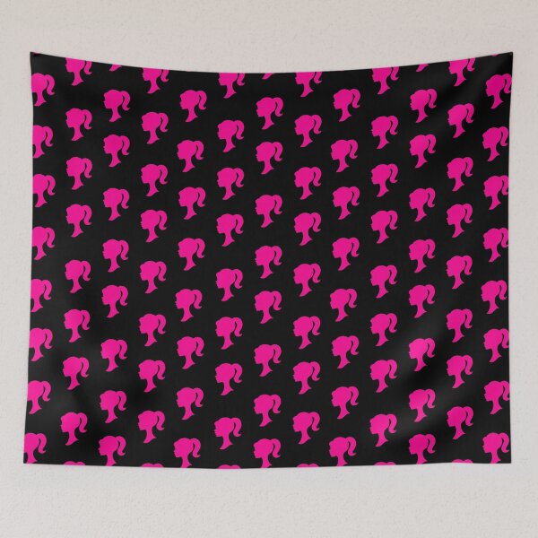 Item preview, pink doll heads on black designed and sold by DarlingMeadow.