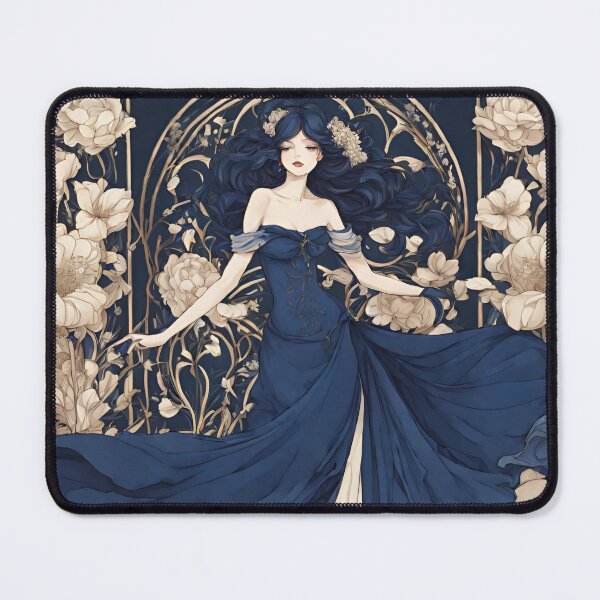 Item preview, Adele - Timeless elegance: Mucha-inspired beauty in shades of blue designed and sold by BPMagic.