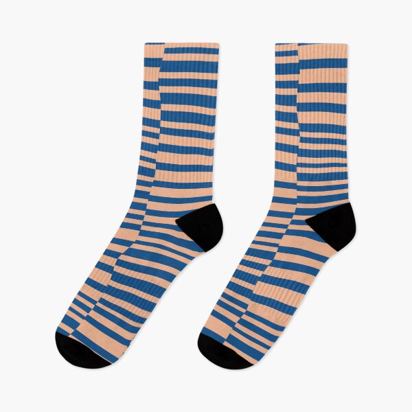 Item preview, Funky Stripes in Peach and Blue designed and sold by trdstudio.