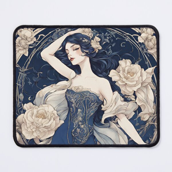 Item preview, Josephine - Timeless elegance: Mucha-inspired beauty in shades of blue designed and sold by BPMagic.