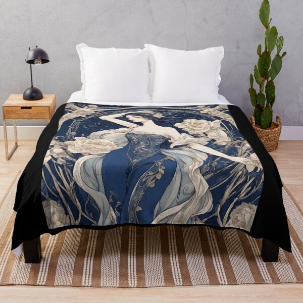 Item preview, Josephine - Timeless elegance: Mucha-inspired beauty in shades of blue designed and sold by BPMagic.