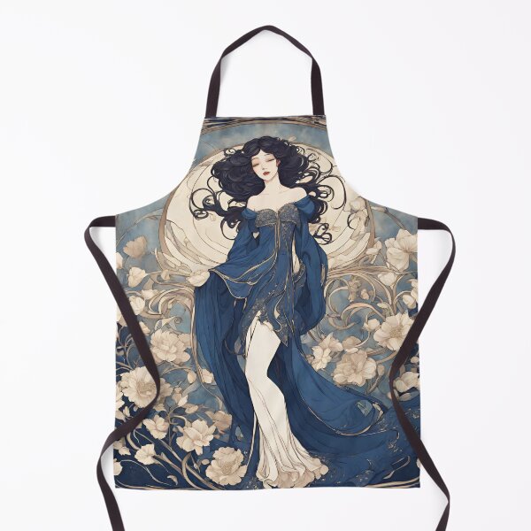 Item preview, Helene - Timeless elegance: Mucha-inspired beauty in shades of blue designed and sold by BPMagic.