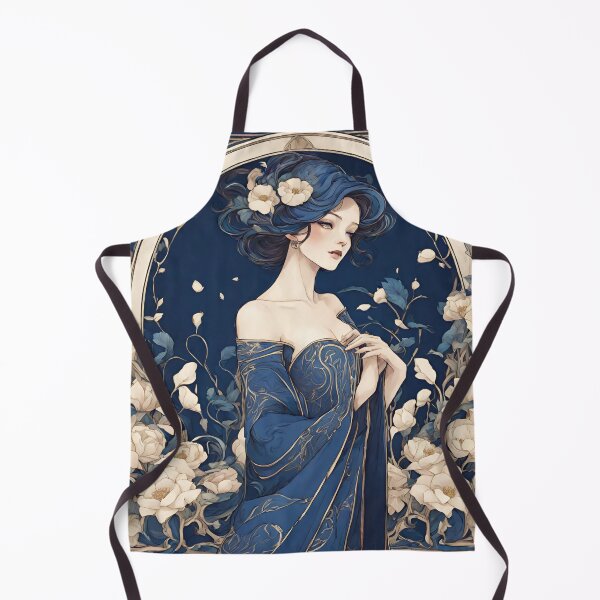 Item preview, Margarete - Timeless elegance: Mucha-inspired beauty in shades of blue designed and sold by BPMagic.