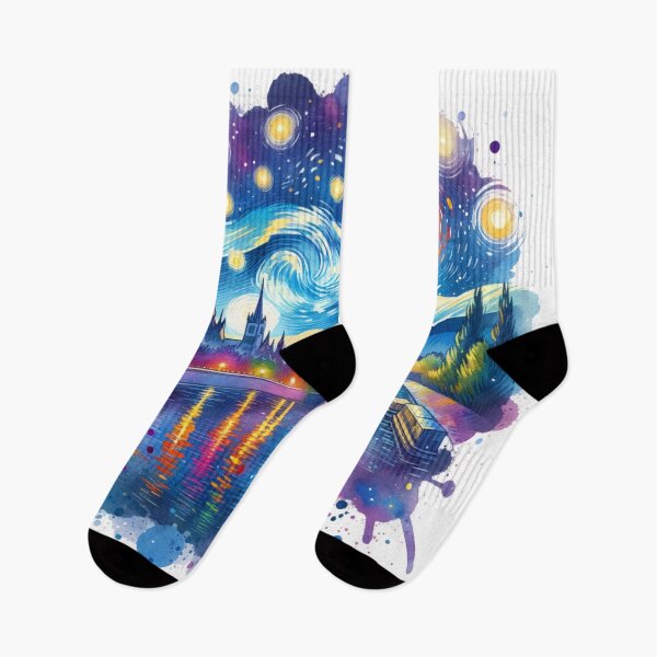 Item preview, Stary night on the river Watercolor designed and sold by caroldarlene.