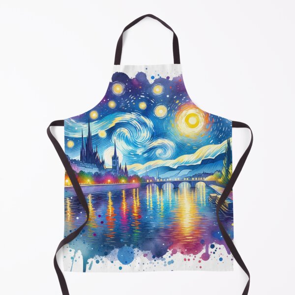 Item preview, Stary night on the river Watercolor designed and sold by caroldarlene.