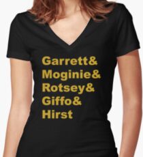 Midnight Oil -Giffo lineup Women's Fitted V-Neck T-Shirt