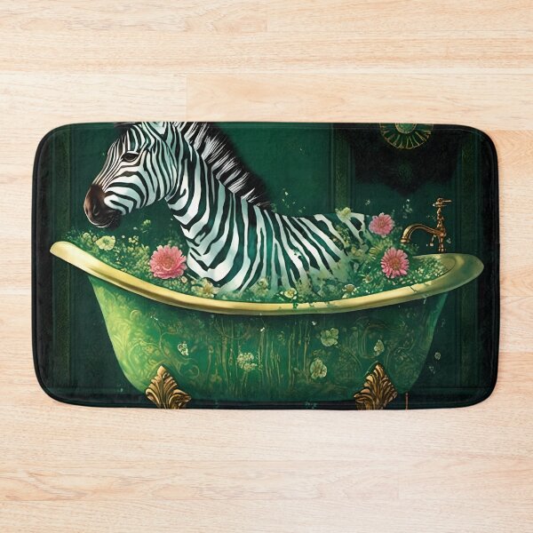 Item preview, a zebra bathing inside a clawfoot bathtub designed and sold by Angelandspot.
