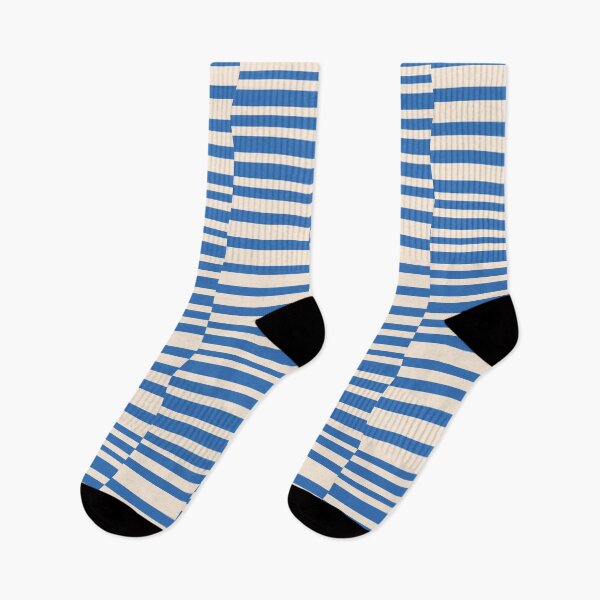 Item preview, Funky Stripes in Ivory and Blue designed and sold by trdstudio.