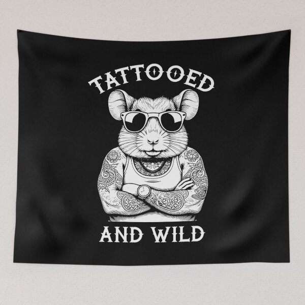 Item preview, Tattooed And Wild Funny Inked Hamster Animal Tattoo Lover designed and sold by GrandeDuc.