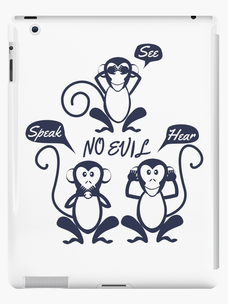 three monkeys ipad case skin by shreekumar redbubble redbubble