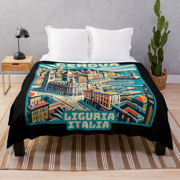 Item preview, Vintage genova liguria italy Landmark Skyline. Travel souvernir. designed and sold by Unitepeople.