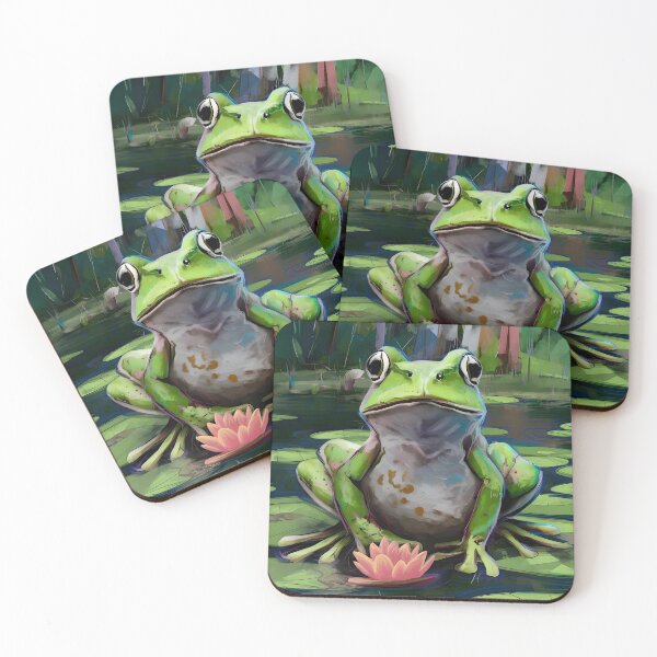 Item preview, Froggy on water lily leaves designed and sold by Tajdi.