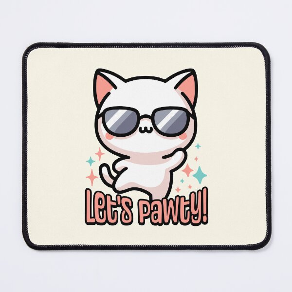Item preview, Let's Pawty! Cute Dancing Cat Pun designed and sold by PMCreative.