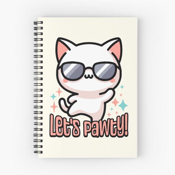 Item preview, Let's Pawty! Cute Dancing Cat Pun designed and sold by PMCreative.