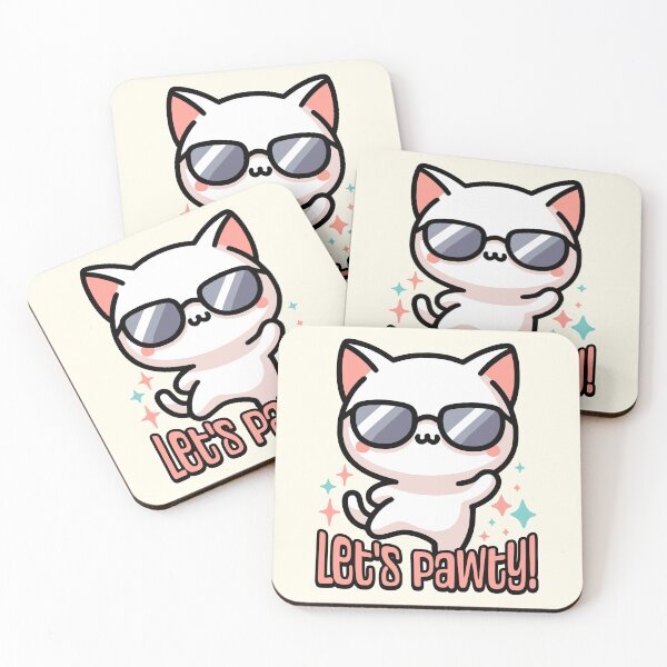 Item preview, Let's Pawty! Cute Dancing Cat Pun designed and sold by PMCreative.