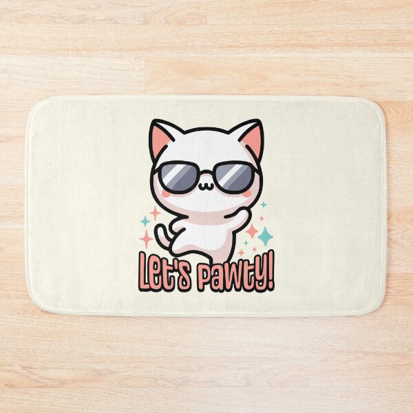 Item preview, Let's Pawty! Cute Dancing Cat Pun designed and sold by PMCreative.