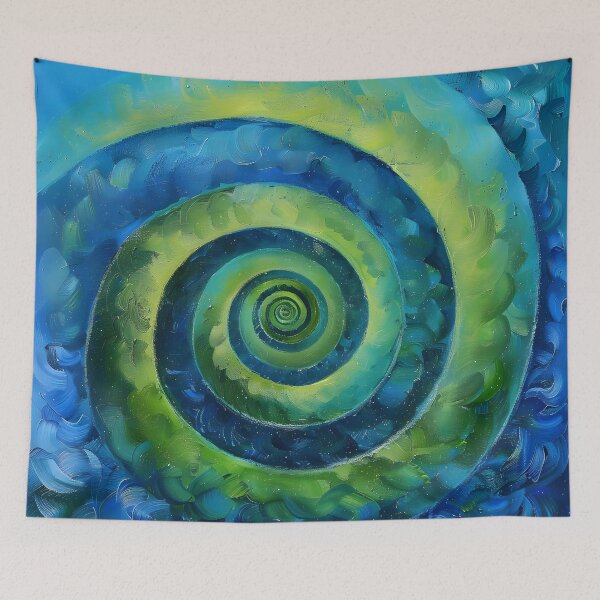 Item preview, Infinity spiral in blue and green designed and sold by dcrc.