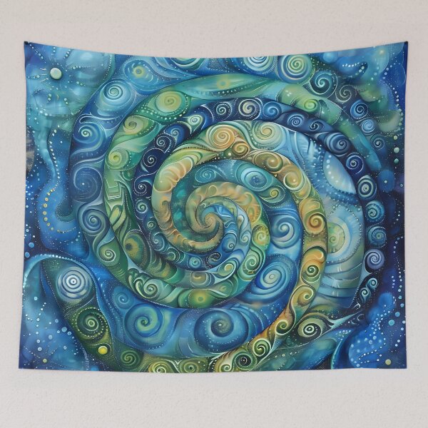 Item preview, infinity spiral in blue and green designed and sold by dcrc.