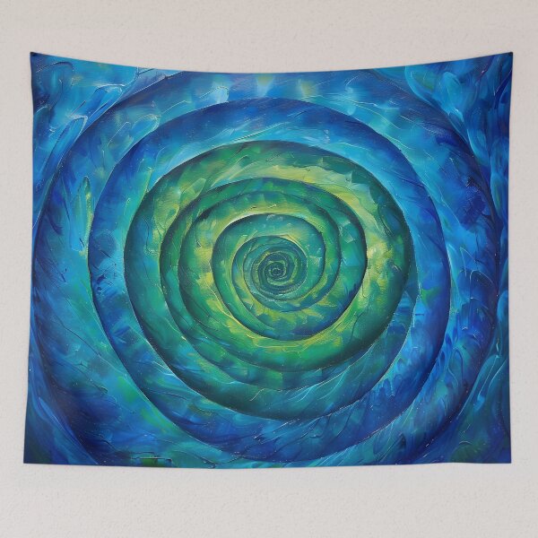Item preview, infinity spiral in blue and green designed and sold by dcrc.