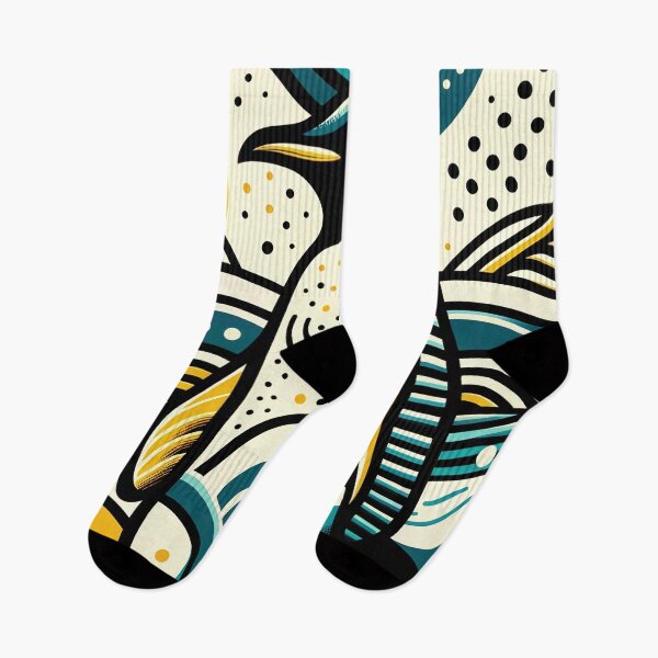 Item preview, Mustard Yellow Teal Blue Penguin In Abstract Waves Pattern designed and sold by PenguinForests.
