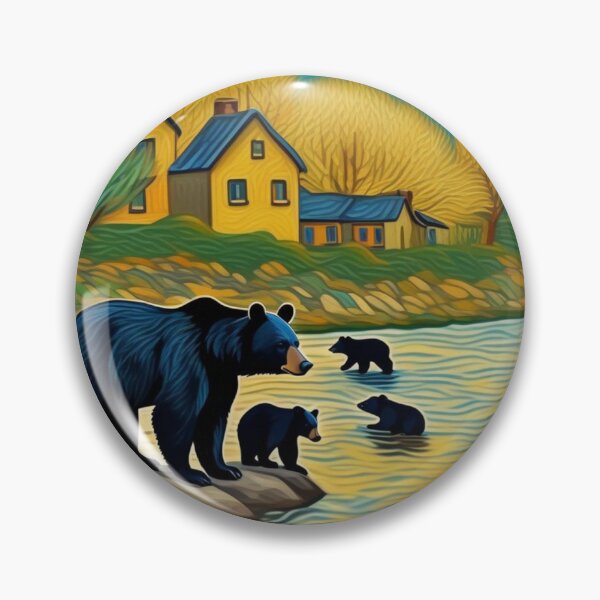 Item preview, Cute Black Bear Family on River Bend Zoo Pals designed and sold by sportsimpact.