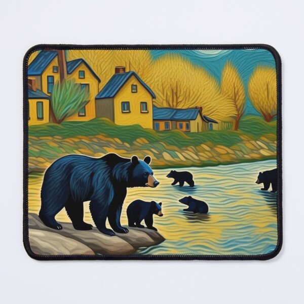 Item preview, Cute Black Bear Family on River Bend Zoo Pals designed and sold by sportsimpact.