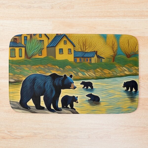 Item preview, Cute Black Bear Family on River Bend Zoo Pals designed and sold by sportsimpact.