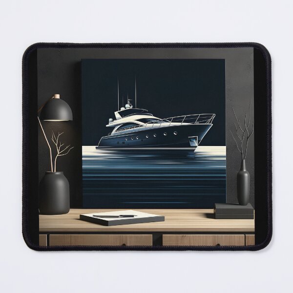 Item preview, Midnight Blue Yacht Sleek Modern Abstract designed and sold by ByDigitalDream.