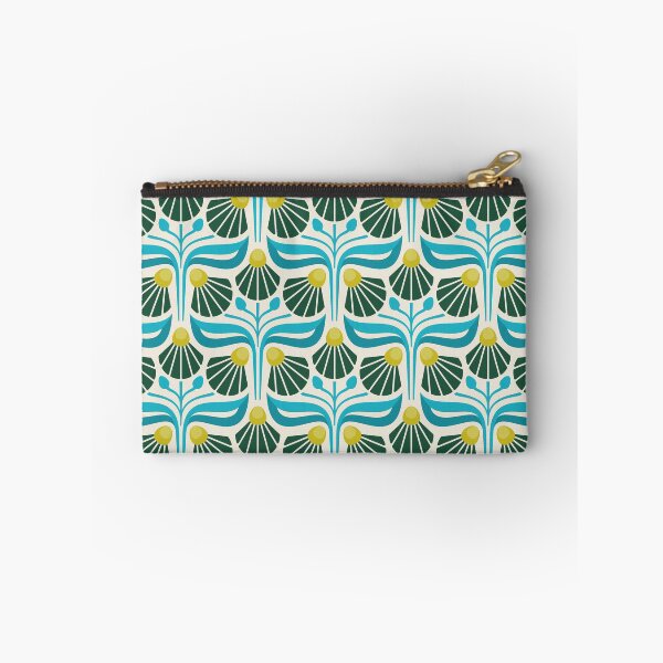 Item preview, KF 0215 D - Vintage Retro Daisies 70s Pattern in Blue Green Yellow designed and sold by KhakiFinch.