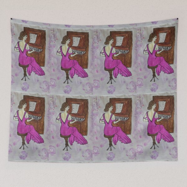 Item preview, woman,playing,the,piano designed and sold by Valeriartist.