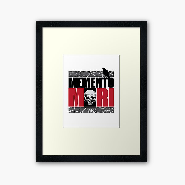 Artikel-Vorschau von Memento Mori VI – Totenkopf und Krähe – lateinisches Zitat – stoische Stoizismus-Philosophie, designt und verkauft von WIZECROW.