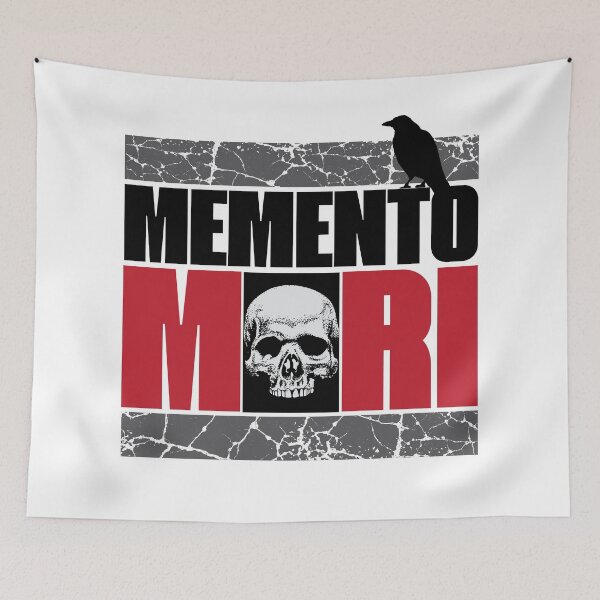 Item preview, Memento Mori VI - Skull And Crow - Latin Quote - Stoic Stoicism Philosophy designed and sold by WIZECROW.