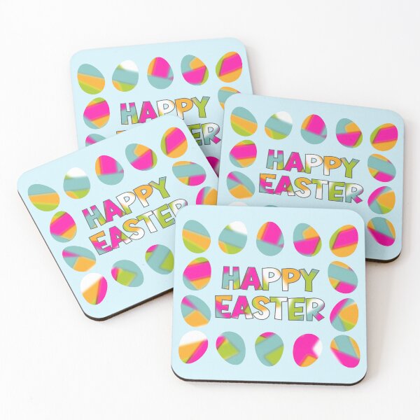 Item preview, Happy Easter cute greetings and colored eggs designed and sold by mariya-ivanova.