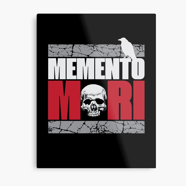 Artikel-Vorschau von Memento Mori VI – Totenkopf und Krähe – lateinisches Zitat – stoische Stoizismus-Philosophie, designt und verkauft von WIZECROW.