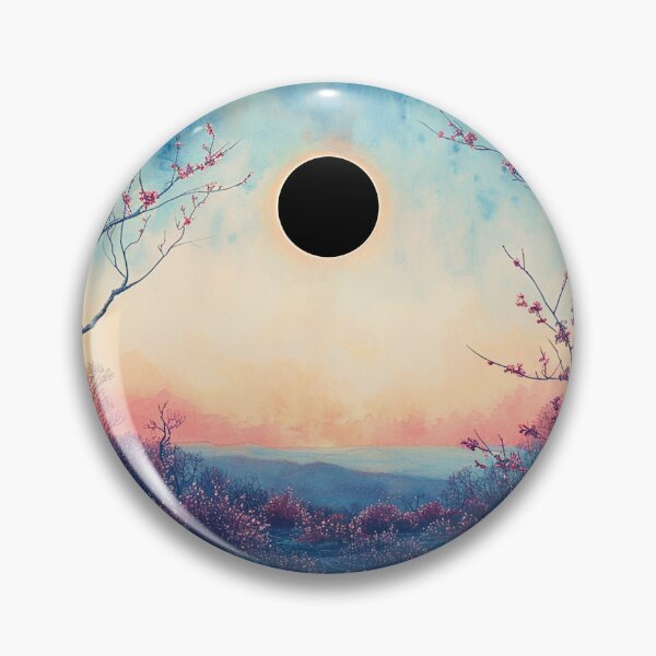 Artikelvorschau, Sonnenfinsternis über Hügeln und Redbuds-Aquarell entworfen und verkauft von sylviatx.