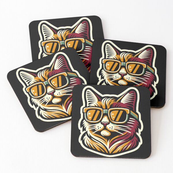 Item preview, Groovy Glasses Cat designed and sold by pixelpulsenyc.