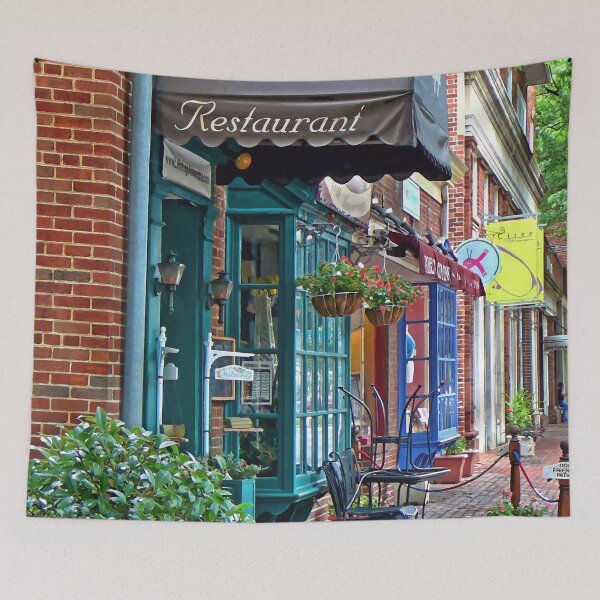 Item preview, Alexandria VA - Restaurant With Brown Awning designed and sold by Susan Savad.