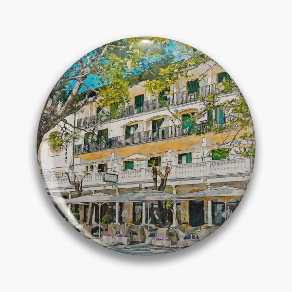 Item preview, Puerto Pollensa Mallorca Hotel Miramar Watercolour Effect designed and sold by GG WALL ART.