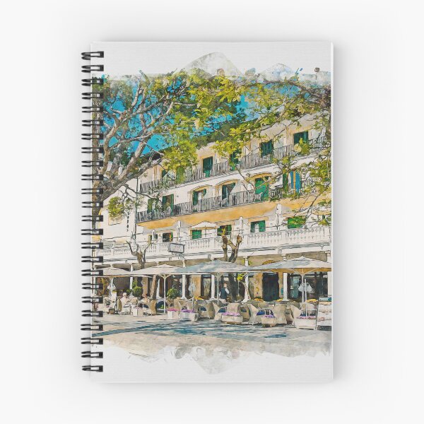 Item preview, Puerto Pollensa Mallorca Hotel Miramar Watercolour Effect designed and sold by GG WALL ART.