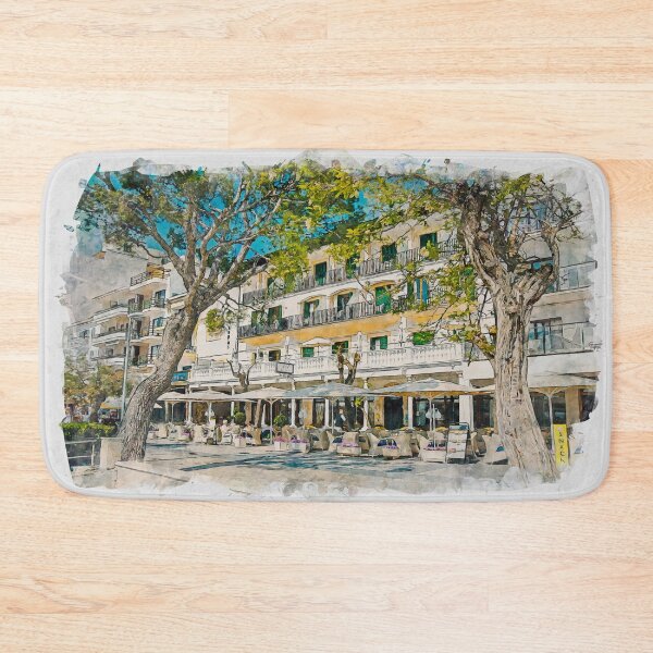 Item preview, Puerto Pollensa Mallorca Hotel Miramar Watercolour Effect designed and sold by GG WALL ART.