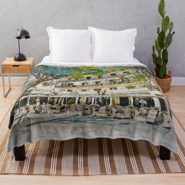 Item preview, Puerto Pollensa Mallorca Hotel Miramar Watercolour Effect designed and sold by GG WALL ART.