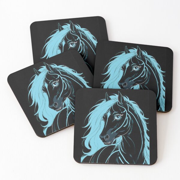 Item preview, Horse Neon Cyan Outline Anime designed and sold by Vishnu Rajbhar.