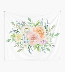 Tela decorativa Flores románticas en colores pastel acuarela