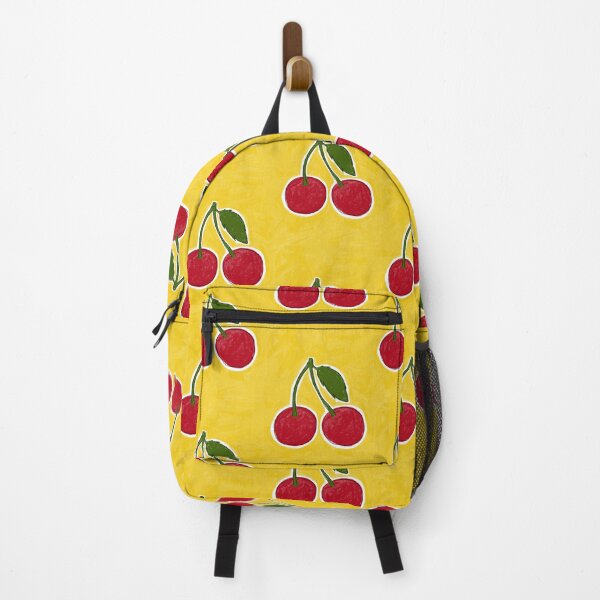 Item preview, Cherry illustration on yellow background. cherry painting designed and sold by AlarconStudio.