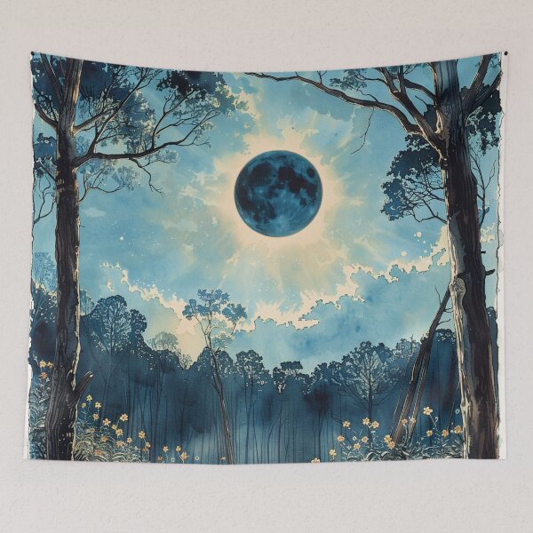 Item preview, Eclipse over Pine Woods in Watercolor designed and sold by sylviatx.
