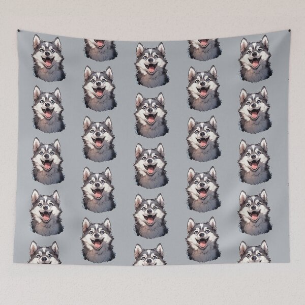 Item preview, Cute Kawaii Happy Husky Dog Smiling Puppy designed and sold by CozyKawaiiArt.